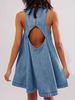 K Cowboy Dress Women's New Casual Sleeveless Backless Short Skirt_mkmklike.com