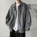 American Style Dark Gray Suede For Men's Autumn And Winter Thick Trendy Brand High-End New Jacket_mkmklike.com