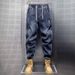 Men's Clothing Japanese Retro Casual Fashion Brand Men's Jeans Spring Youth Loose Denim Trousers Solid Color Cuff Men's Pants_mkmklike.com