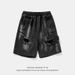 Men's Clothing Heavy Washed Denim Shorts Rub Color Contrast Design Retro Loose Pleated Hole Shorts_mkmklike.com