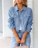 Women's Clothing Denim Jacket Long Sleeve Casual Slim Fit Spring Coat For Work & Daily Wear With Solid Color_mkmklike.com