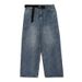 Men's Loose Straight Leg Wide Leg Jeans Japanese Retro Style American Inspired Solid Color Trendy High Street Dad Jeans_mkmklike.com