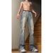 Men's Retro Trendy Washed Flared Jeans Slim Fit Casual Trousers High Street Vibe Durable Straight Leg Mid Waist_mkmklike.com