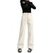 2025 Fall/Winter New Style Apricot Narrow Straight Wide-Leg Jeans For Women, Slimming High-Waisted Fleece-Lined_mkmklike.com
