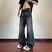 Men's Distressed Ripped Jeans Straight Leg Loose Fit Slimming Slightly Flared Wide Leg Summer Style American High Street Vibe Pants_mkmklike.com