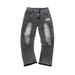 Men's Clothing Menswear Trendy Brand Tassel Jeans With Unique Hem Design And Graffiti Lettering Straight Leg Jeans_mkmklike.com