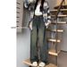 Guangzhou Supply American-style Wide-leg Jeans For Women, Spring/summer High-waisted, Loose, Slimming, Pleated, Casual,_mkmklike.com