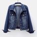 Women's Slim Fit Denim Jacket – Light Blue & Bluish Washed Short Spring/Autumn Cardigan With Single Breasted Design (S-3XL)_mkmklike.com