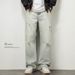 Men's Distressed Straight Leg Jeans - Loose Fit Oversized Denim Pants With Vintage Washed Effect, Comfortable & Stylish For Casual Wear_mkmklike.com