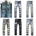 Rock Revival Men Goth Mens Y2K Gothic Foliage Bootcut Denim Jeans - Hip Hop Harajuku Wide Leg Embroidery Pocket Blue_mkmklike.com
