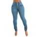 High Waist Stretchy Jeans For Women - Tummy Control Skinny Pants With Button Detail, Slimming & Flattering Fit (Plus Size Available)_mkmklike.com