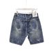 Men's Distressed Light Blue Denim Shorts – Slim Fit Stretch Washed Casual Summer Shorts With Label Detailing_mkmklike.com