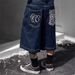 Vintage Washed Denim Shorts For Women - Loose Fit High Waist Distressed Blue & Black Casual Summer Shorts With Pockets_mkmklike.com