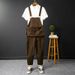 Pure Housekeeper Overalls Coffee American Style Melad Color Series Suspender Straight Men's Work Pants Youth_mkmklike.com