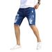 Men's Clothing Point Denim Casual Shorts Summer Men's PantsSlim Men's Denim Shorts 5 Points Hole_mkmklike.com