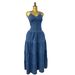Women's Clothing Women's Summer New Sexy Fashion V Neck Suspender Back Strap Denim Dress Cake Long Skirt_mkmklike.com