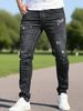 New European And American Style Cat Whiskers Denim Men's Cross-Border Ins Trend Black Slim High Waist Jeans Skinny Pants_mkmklike.com