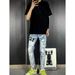 Men's Slim Fit Straight Leg Jeans Autumn Winter Trendy Brand Letter Embroidery Skinny Denim_mkmklike.com