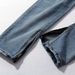 Pulse European And American Trendy Jeans New Elastic Slim Fit With Slit Cuffs Chain Ripped Men's Denim Pencil Pants_mkmklike.com