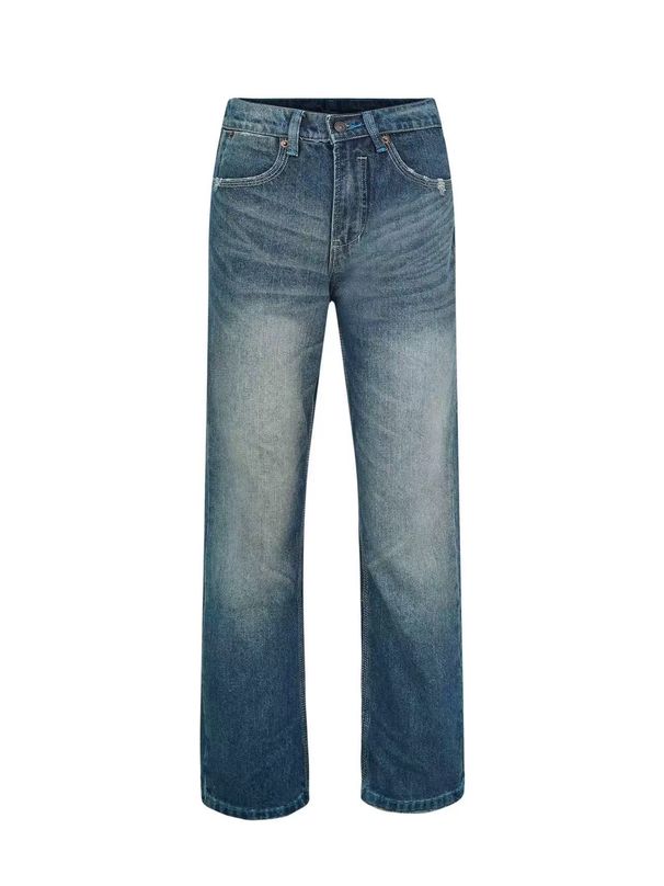 "Men's Premium Raw Denim Jeans – Classic Vintage Wash, Slight Flare & Straight Leg Old Money Aesthetic Heritage Style"_mkmklike.com