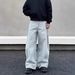 Vintage Washed Blue Straight-Leg Jeans – Retro Denim Pants With Distressed Details (Xs-Xxl) – Streetwear Style_mkmklike.com