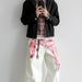 Men's Digital Print Faux Two-Piece Jeans – Oversized Wide-Leg Streetwear Pants With Curved Hem_mkmklike.com