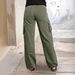 Women's Retro High-Waisted Wide-Leg Stretchy Denim Work Pants with Multiple Pockets Straight Leg for American Markets_mkmklike.com
