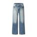 Men's Vintage Washed Blue Denim Work Pants – High Street Loose Fit, Distressed Straight-Leg (S-XXXL, Retro Streetwear, Spring Collection)_mkmklike.com