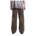 Retro Deconstructed Pleated Multi-Pocket Cargo Jeans For Men & Women - High Street Loose Straight Leg Wide Pants (Brown Coffee)_mkmklike.com