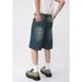 Men's Clothing | Distressed Washed Denim Shorts For Men, Summer Straight Leg, Five Point Pants, Retro Mid Length Pants_mkmklike.com