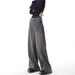 Relaxed Wide-Leg Jeans – High-Waisted Vintage Wash For Effortless Streetwear_mkmklike.com