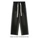 Black Retro Denim Jeans, Trendy High Street Style, Wide Leg, American Style Straight Leg Trousers For Men._mkmklike.com