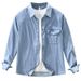 Artistic Men's Denim Long Sleeved Shirt New Fashion Versatile Casual Loose Top_mkmklike.com