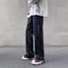 Men's American Retro High-Street Jeans Zip Detail Split Hem Flared Pants Black Brown S-3XL Bulk Discounts_mkmklike.com