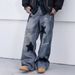 Retro Wide-Leg Jeans For Men - Hip-Hop Streetwear Denim Pants With Patchwork Design (Unisex Oversized Vintage Trousers)_mkmklike.com