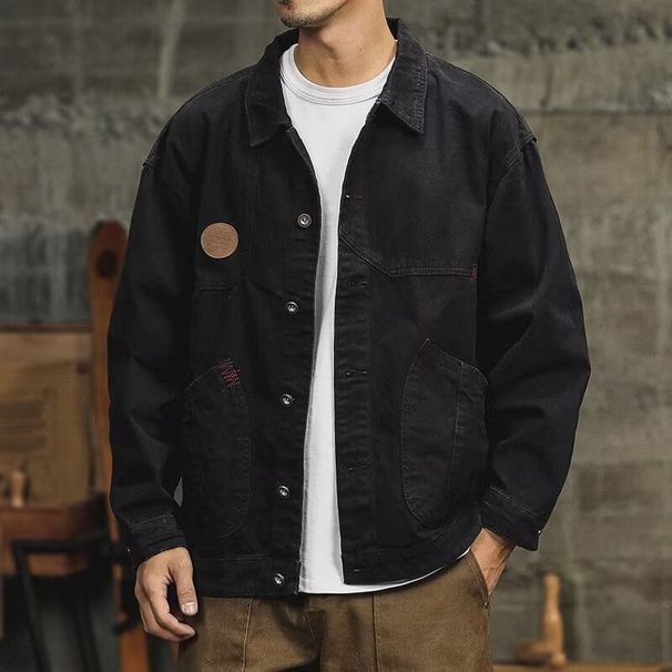 Men's Clothing Workwear Jacket For Men Autumn Loose Casual Brown Vintage Unwaxed Hunting Jacket_mkmklike.com