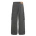 Unisex Vintage Washed Grey Cargo Pants Utility Workwear Multi-Pockets Flared Hem Relaxed Fit Zip Fly 100% Cotton Streetwear S-XL_mkmklike.com