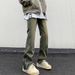 Zipper Slit Jeans For Men, Spring And Autumn Style, American Style Slim-fit Trousers, Loose Straight-leg High Street_mkmklike.com