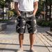 Men's Clothing Summer New Men's Exclusive Denim Shorts Black And Gray Gradient Acid Wash Trendy Five Point Tie Bleached Pants_mkmklike.com