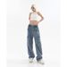 American Hip-Hop Style Women's Cargo Jeans, New Fall/Winter 2022, High-Waisted, Straight-Leg, Loose, Slimming, Wide-Leg_mkmklike.com