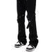 Men's Black High Street Straight Leg Jeans Casual Cargo Pants Lace Up Flared American Style Vibe Design_mkmklike.com