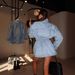 Hot-selling Solid Color American Retro Style Back Waist Design Sense Long Sleeve Loose Denim Jacket Women_mkmklike.com