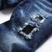 Men's Ripped Denim Jeans With Patches & Paint Splatter, Slim Fit Skinny Leg Streetwear Fashion High-Street Trousers_mkmklike.com
