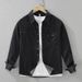 Denim Retro Long Sleeved Shirt For Men, Fashionable And Versatile, Artistic And Casual Loose Top_mkmklike.com