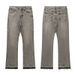 Men's Distressed Wide-Leg Jeans – Vintage Washed, Knife-Cut Cleanfit Flare Denim Pants (S-XL)_mkmklike.com