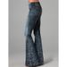 Women's 3D Digital Print Slimming Flared Jeans Fashionable Autumn/Winter New European American Style Independent Website_mkmklike.com