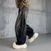 Galaxy Black Washed Straight-Leg Jeans – American Streetwear Distressed Denim With Hand-Painted Starry Effect (Relaxed Fit, Low Waist, No Stretch)_mkmklike.com