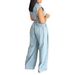 Women's Clothing Women's Jeans Suit Sexy Sleeveless Two Piece Loose Straight Summer_mkmklike.com