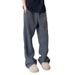 Men's Heavyweight Herringbone Pattern Fleece Lined Sweatpants Autumn Winter Thick American Style Loose Knit Curved Casual Pants_mkmklike.com