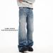 Unisex Baggy Jeans With Cracked High-Street Style – Relaxed Fit, Flared Leg, Vintage Washed Denim For Men & Women_mkmklike.com